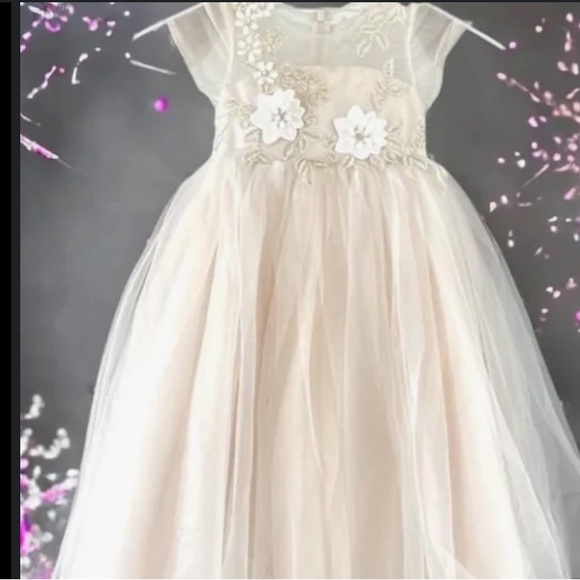 Princess Daliana Tulle Gown With Cascading Floral Appliqués - Picture 2 of 3